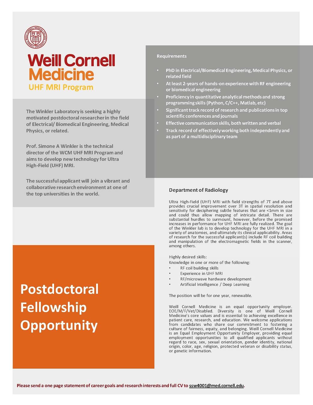 Postdoctoral Fellowship Opportunity
